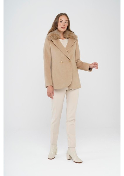 Çıkabilir Kürklü Kruvaze Kısa Kaşmir Kaban A.kamel 3824-TK fırsatları