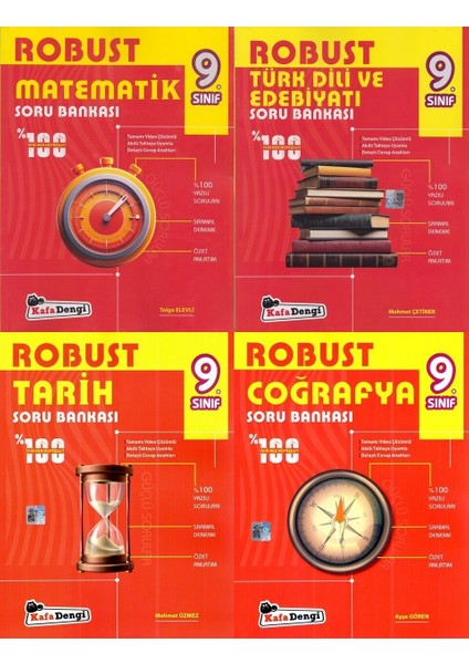 Kafa Dengi 2026 9. Sınıf Matematik + Edebiyat + Tarih + Coğrafya Soru Bankası Seti 4 Kitap