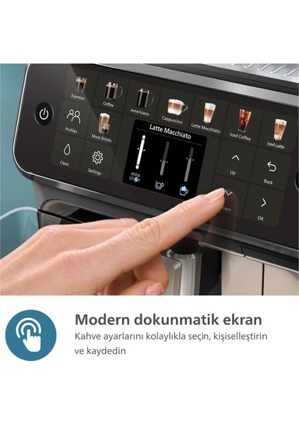 Lattego Seri Tam Otomatik Kahve ve Espresso Makinesi, Renkli Dokunmatik Ekran, Aquaclean Filtre, Şık Tasarım | Onerous Lambader