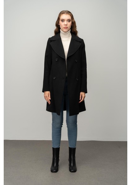 Kruvaze Belden Bağlamalı Kaban Siyah 3058 fırsatları