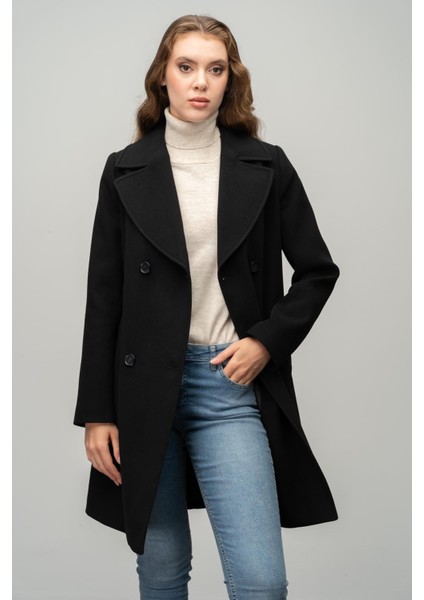 Kruvaze Belden Bağlamalı Kaban Siyah 3058 indirimleri