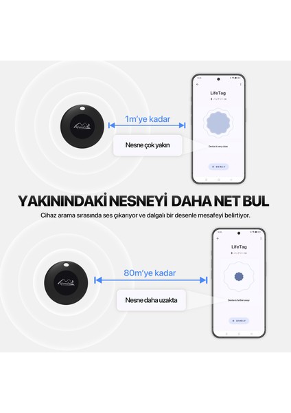 Lifetag -Android Uyumlu-Google Lisanslı-Akıllı Takip Cihazı - Siyah- 4'lü Paket(Sadece Androıd ile Uyumludur)