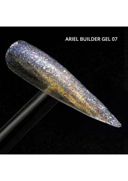 Ariel Builder Gel, Nail Art Için Protez Tırnak Jeli No.07, Şeffaf Holografik Mavi Mor Simli, 10 gr indirimleri