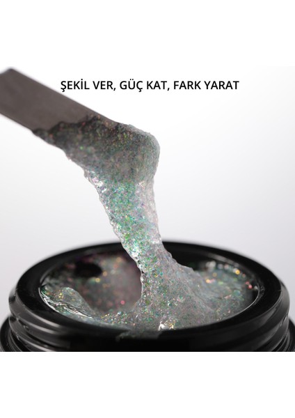 Ariel Builder Gel, Nail Art Için Protez Tırnak Jeli No.05, Şeffaf Holografik Pembe Mavi Simli, 10 gr fırsatları