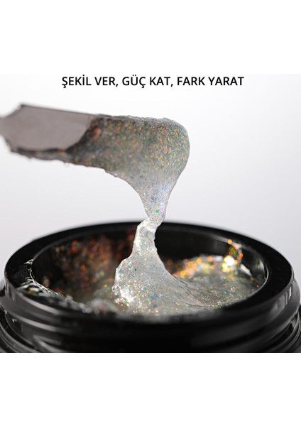 Ariel Builder Gel, Nail Art Için Protez Tırnak Jeli No.03, Şeffaf Holografik Turuncu Sarı Simli, 10 gr fırsatları