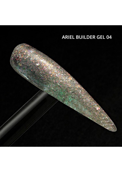 Ariel Builder Gel, Nail Art Için Protez Tırnak Jeli No.04, Şeffaf Holografik Pembe Sarı Simli, 10 gr indirimleri