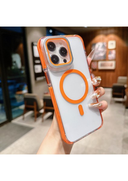 iPhone 15 Pro Max Manyetik Kılıf Tpu Akrilik Şeffaf Telefon Arka Kapağı Lens Koruyucu Ayaklı (Yurt Dışından) fiyatları