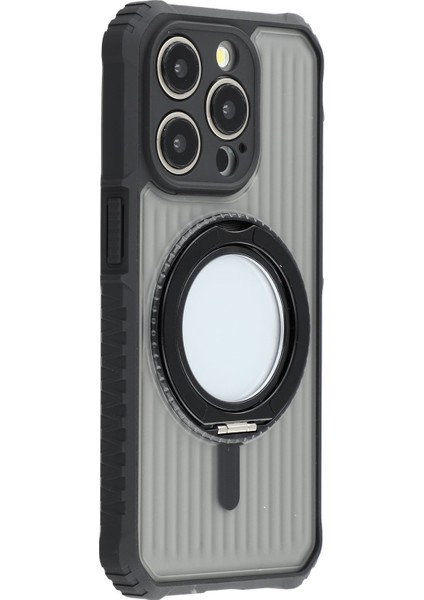 iPhone 15 Pro Manyetik Kılıf Pc + Tpu Telefon Arka Kapağı ve Ayaklık (Yurt Dışından)