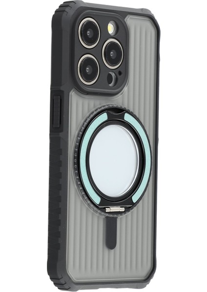 iPhone 15 Pro Manyetik Kılıf Pc + Tpu Telefon Arka Kapağı ve Ayaklık (Yurt Dışından)