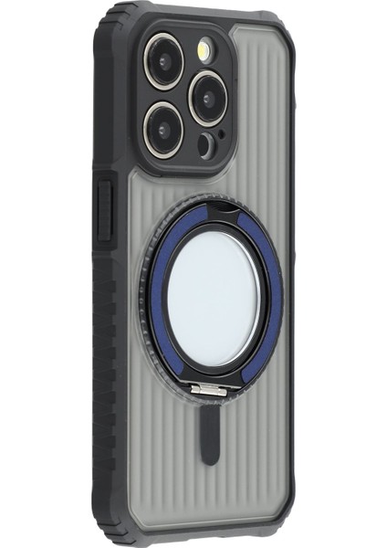 iPhone 15 Pro Manyetik Kılıf Pc + Tpu Telefon Arka Kapağı ve Ayaklık (Yurt Dışından)