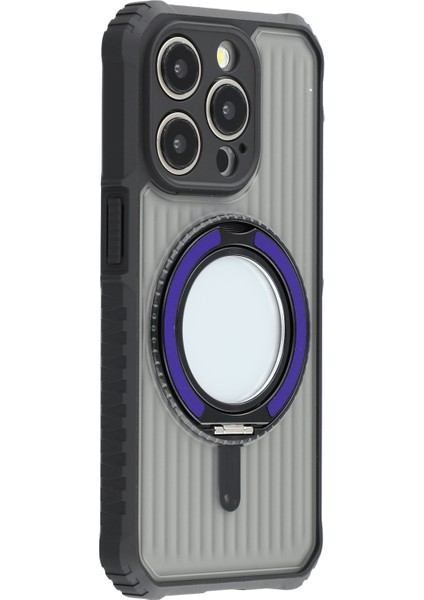 iPhone 15 Pro Manyetik Kılıf Pc + Tpu Telefon Arka Kapağı ve Ayaklık (Yurt Dışından)