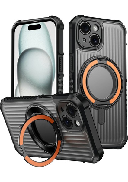 iPhone 14 Manyetik Kılıf Pc + Tpu Telefon Arka Kapağı ve Ayaklık (Yurt Dışından)