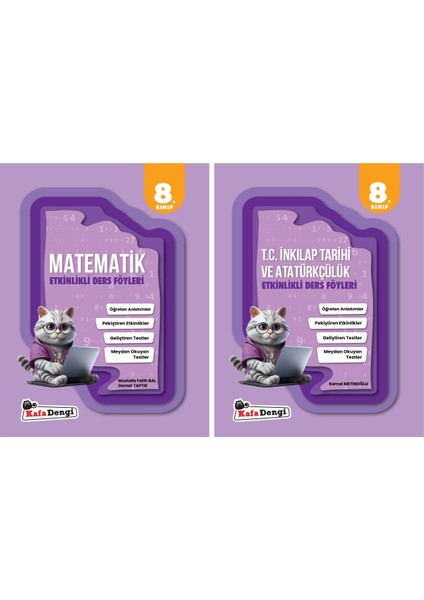 Kafadengi 2025 8. Sınıf Matematik + Sosyal Etkinlikli Ders Föyleri Seti 2 Kitap