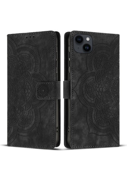 iPhone 15 Deri Cüzdan Standı Telefon Kılıfı (Yurt Dışından)