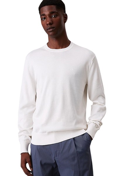 Supima Cotton Erkek Beyaz Sweatshirt LV040BM343-YAS