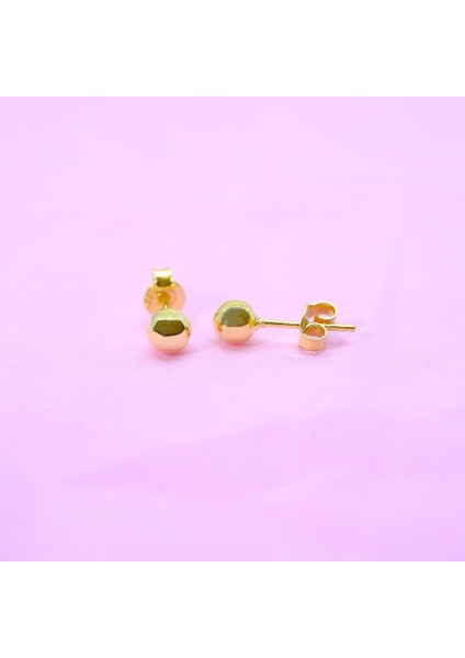 Gümüş Küpe - Kadın Minimal Top 925 Ayar Gümüş Küpe