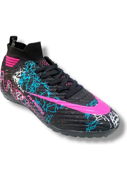 Çocuk Yeni Model Çoraplı Halısaha Ayakkabı Siyah Fuşya Desenli fiyatları