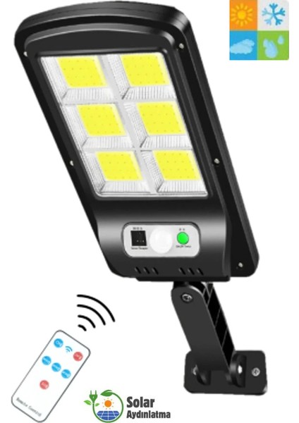 HB-400 Model Solar Güneş Enerjili LED Bahçe Aydınlatması 120 Ledli 3 Modlu Hareket Sensörlü Su Geçirmez Lambası (2400MAH.)