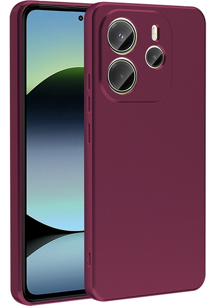 Xiaomi Uyumlu Redmi Note 14 4g Kılıf Zore Premier Silikon Kapak-Mürdüm