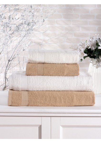 Pamuklu 4'lü Banyo Havlu Seti Hamam Takımı Seti Günlük Çeyizlik Banyo Havlusu fiyatları