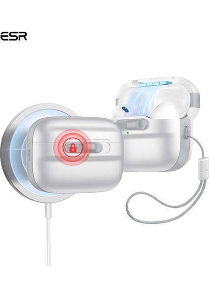 Airpods Pro Halolock Magsafe Pulse Flicklock Kılıf Beyaz