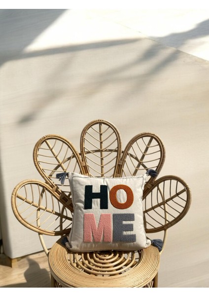 Home Yazılı Punch Işlemeli Kırlent Kılıfı