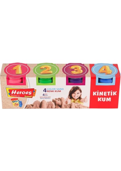 Nessiworld KUM-022 Heroes Kinetik Kum 4'lü -Eren Eğitici Oyuncak