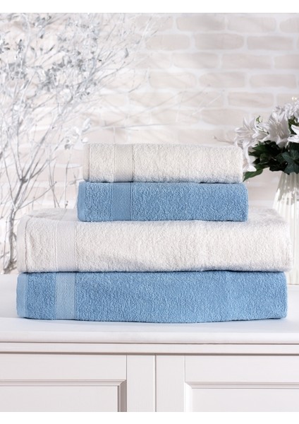 Pamuklu 4'lü Banyo Havlu Seti Hamam Takımı Seti Günlük Çeyizlik Banyo Havlusu fiyatları