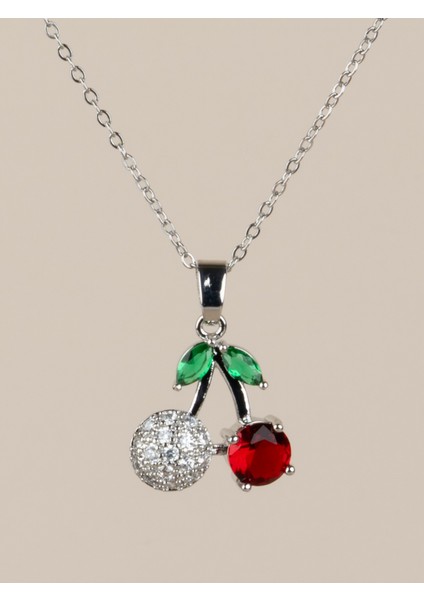 Chérine Kirazlı Kadın Çelik Kolye modelleri