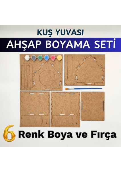 Ahşap Kuş Yuvası Boyama Seti – Boyanabilir Ahşap Kuş Evi Seti – Kendin Yap Montessori Aktivitesi – Çocuklar Için Demonte Dıy Hobi ve El Sanatı– Kendin Yap Aktivite, Fırça ve Boya Dahil fırsatları