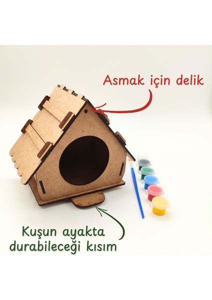 Ahşap Kuş Yuvası Boyama Seti – Boyanabilir Ahşap Kuş Evi Seti – Kendin Yap Montessori Aktivitesi – Çocuklar Için Demonte Dıy Hobi ve El Sanatı– Kendin Yap Aktivite, Fırça ve Boya Dahil indirimleri