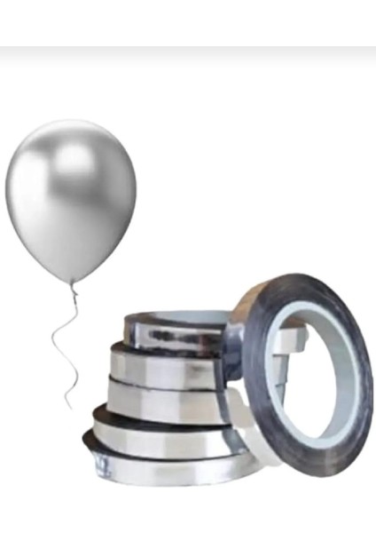 Beyaz Renk Beyaz Parlak Metalize Rafya 25 Metre - Rafya Balon Ipi ve Hediye Paketi Süsleme Şeridi