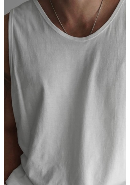 Erkek Beyaz Regular %100 Pamuk Atlet T-Shirt modelleri