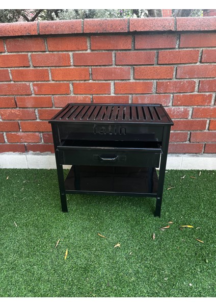 60CM Siyah Emaye Sehpalı Mangal Çekmeceli Mangal fiyatları