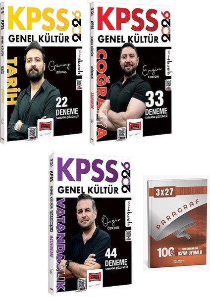 Yargı 2026 Kpss Tarih + Coğrafya + Vatandaşlık 99 Deneme 3 Lü Set+Anla Kazan Paragraf