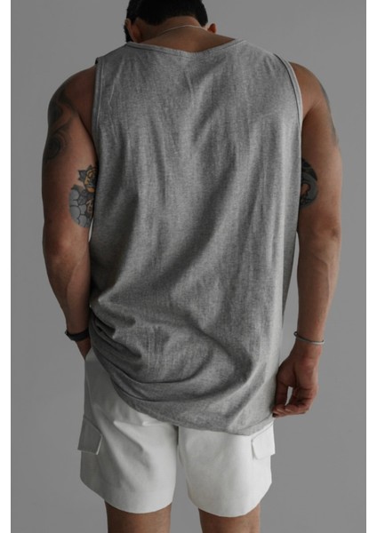 Erkek Gri Regular %100 Pamuk Atlet T-Shirt fiyatları