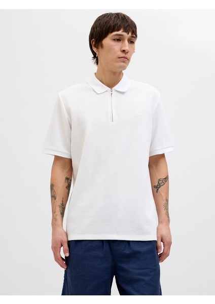Jjeaustın Fermuarlı Erkek Polo Yaka T-Shirt 12279177