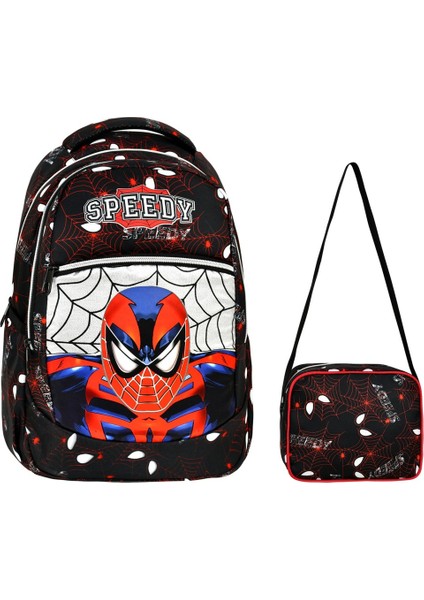 Örümcek Adam Desenli Ilkokul Sırt Çantası + Beslenme Çantası (2317)