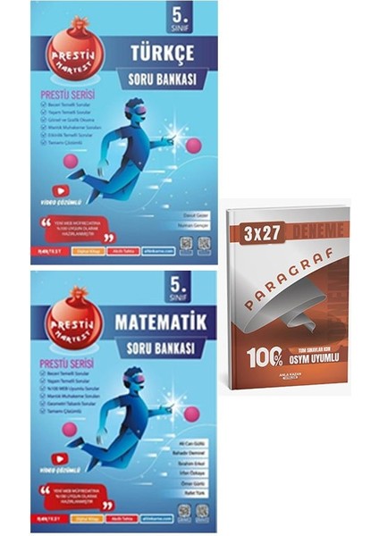 Nartest 5. Sınıf Prestij Türkçe+Matematik Soru Bankası Seti+Anla Kazan Paragraf