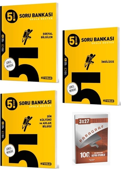 Hız 2026 5. Sınıf Sosyal Bilgiler+Din Kültürü ve Ahlak Bilgisi+Ingilizce Soru Bankası Seti+Anla Kazan Paragraf