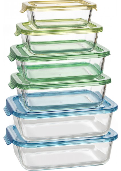 Lucy 6'lı Cam Saklama Kabı