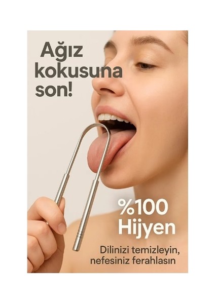Dil Temizleyici Gümüş Ağız Bakım Fırçası Dil Plak Temizleme Dil Sıyırıcı