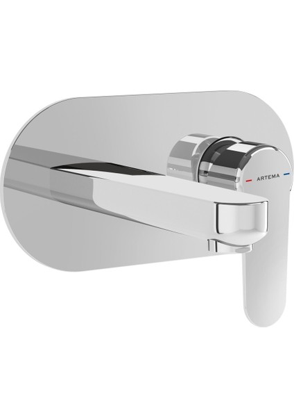 Root Round A42721 Ankastre Lavabo Bataryası, Sıva Üstü, Krom