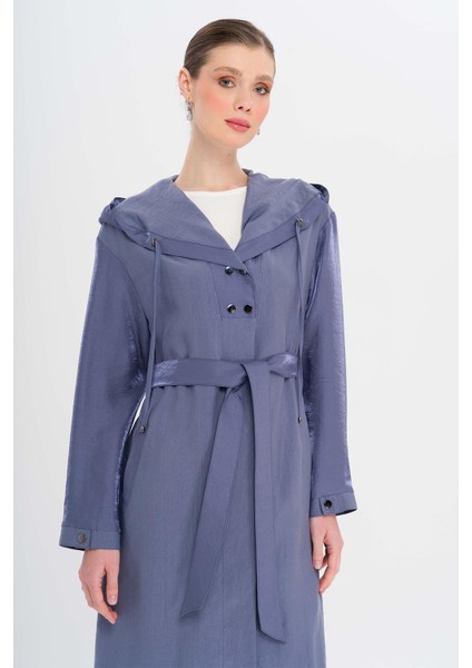 Kapüşonlu Çıt Çıt Detaylı Astarsız Kap Indigo 6749 modelleri