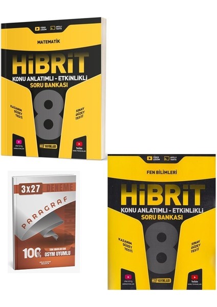Hız 2026 8. Sınıf Matematik+Fen Bilimleri Hibrit Konu Anlatımlı Etkinlikli Soru Bankası Seti+Anla Kazan Paragraf