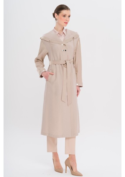 Kapüşonlu Çıt Çıt Detaylı Astarsız Kap Taş 6749 fiyatları