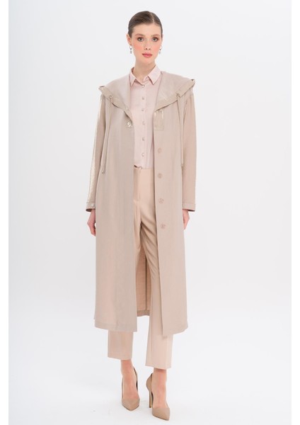 Kapüşonlu Çıt Çıt Detaylı Astarsız Kap Taş 6749 modelleri