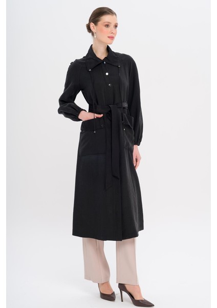 Gömlek Yaka Torba Cepli Astarsız Modal Kap Siyah 6736 fiyatları