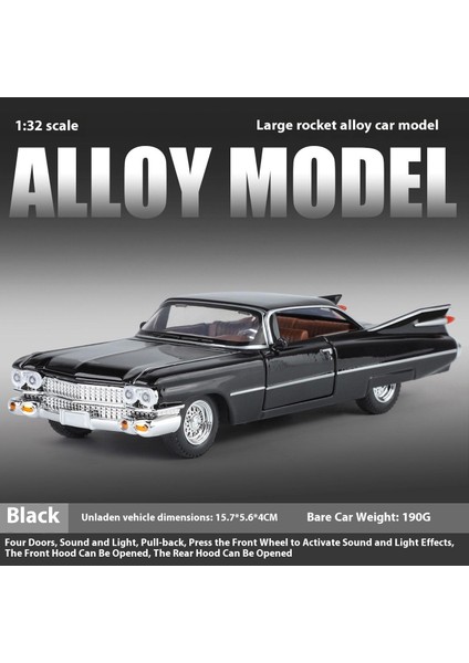 1:32 Cadillac Big Rocket Alaşımlı Araba Modeli Sedan Araba Şasi Süsü (Yurt Dışından)