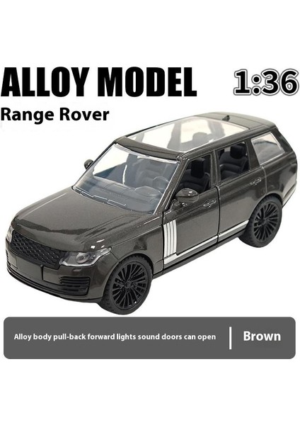1:36 Range Rover Alaşımlı Araba Modeli Ses ve Işık Geri Çocuk Erkek Oyuncakları Süsler Hediye Koleksiyonu (Yurt Dışından)